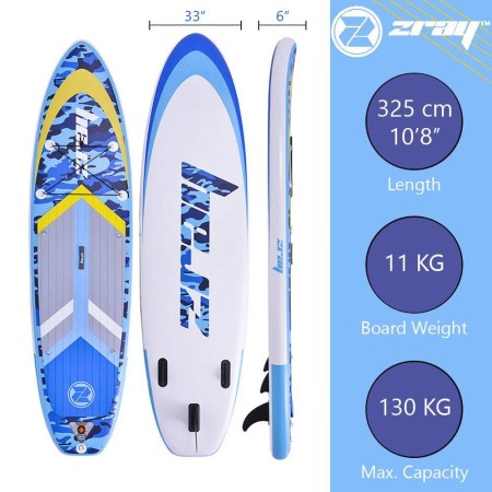 Pack paddle Zray SUP Camo Blue 10'8 PB-ZCAB108