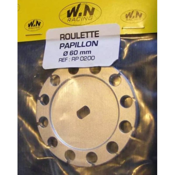 Roulette papillon pour câble accélérateur 60mm Carbu Mikuni